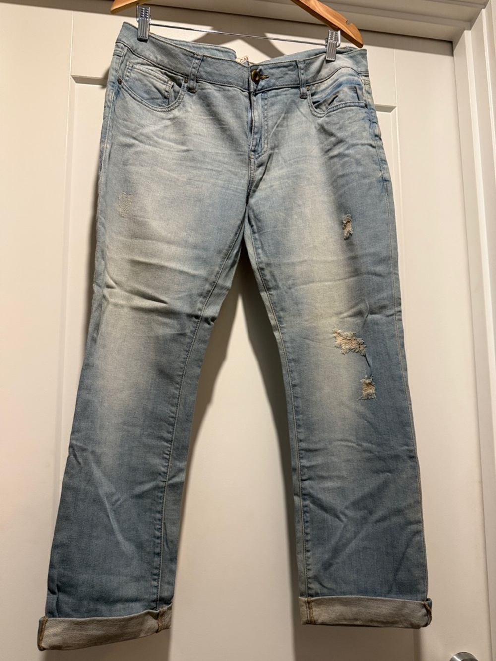 CAbi Light Blue Distressed Boyfriend Jeans